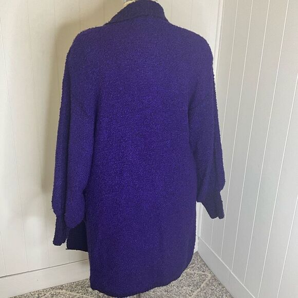 Vintage 80s Focal Point Women’s 1X 16W-18W Plus Acrylic Purple Cardigan Sweater - Picture 8 of 15